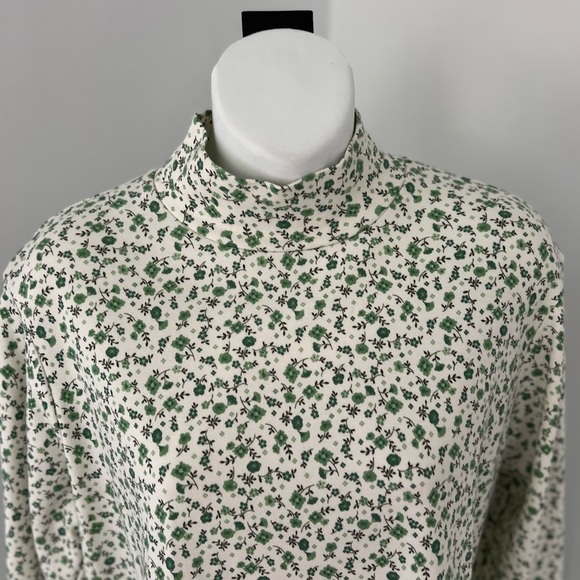 Vintage Leon Levin Ditzy Floral Mock Turtleneck Sz. L - Picture 2 of 9